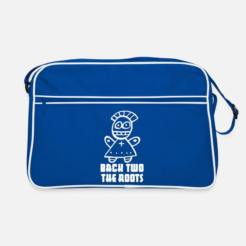 "Back two the Roots" cool saying Retro Bag