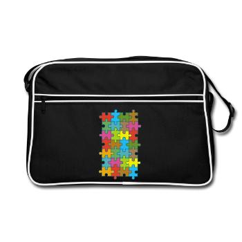 Multicolored puzzle - Retro Bag - black/white - Front