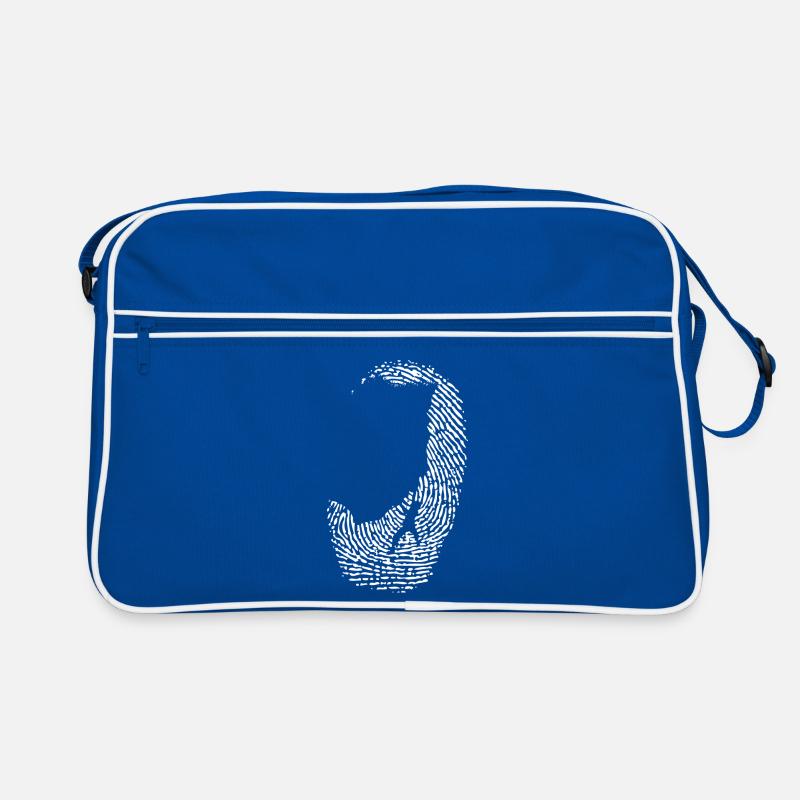 Monochrome Fingerprint Circle Design Retro Bag