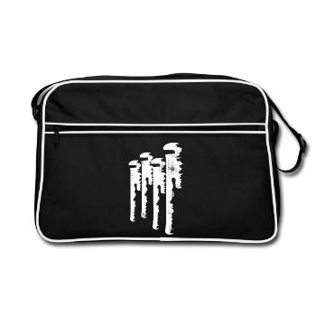 Water Pipe Wrench Drawing - Retro Bag - black/white - Front