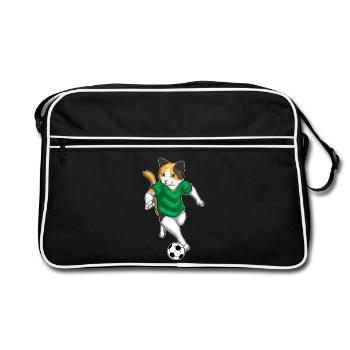 Chat Joueur de football Football - Sac Retro - noir/blanc - Devant