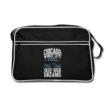 Chicago: Windy City Vibes, Deep Dish Dreams - Retro Bag - black/white - Front