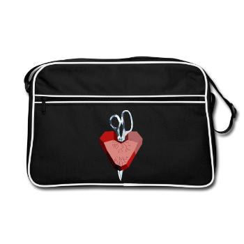 Broken heart of ruby and diamond - Retro Bag - black/white - Front