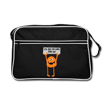 Monster Child Comic Funny Monster Kids Parents - Retro Bag - black/white - Front