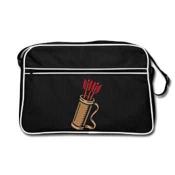 tir à l'arc archer carquois de flèches - Sac Retro - noir/blanc - Devant