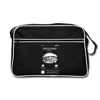 Mon döner kebab m’appelle - je dois y aller - en disant - Sac Retro - noir/blanc - Devant