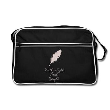 Feather And Dream Boho Festival Spiritual Pattern - Retro Bag - black/white - Front