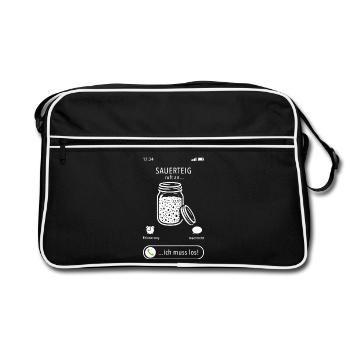 Mon levain m’appelle - je dois y aller - en disant - Sac Retro - noir/blanc - Devant
