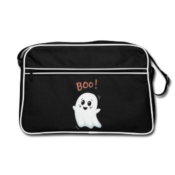 Boo Ghost : Fantôme mignon - Sac Retro - noir/blanc - Devant