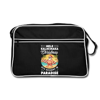 Mele Kalikimaka Hawaiianische Weihnacht - Retro Tasche - Schwarz/Weiß - Vorne