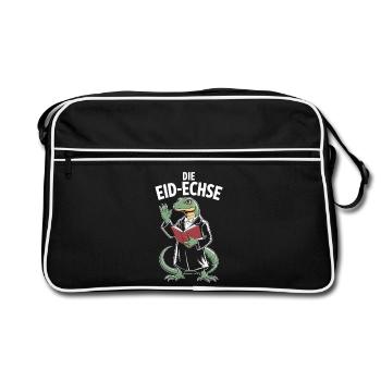Oath Lizard Funny Justice Motif - Retro Bag - black/white - Front