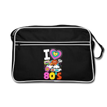 Retro Back to the 80s Vintage Design - Retro Bag - black/white - Front
