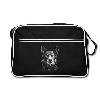 Kelpie australien Portrait chien chien - Sac Retro - noir/blanc - Devant