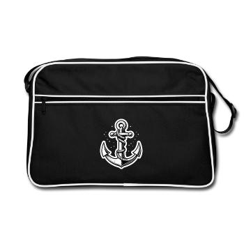 Ancre avec nœuds - Sac Retro - noir/blanc - Devant