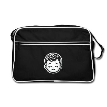 Baby Kopf Schlaf - Retro Tasche - Schwarz/Weiß - Vorne