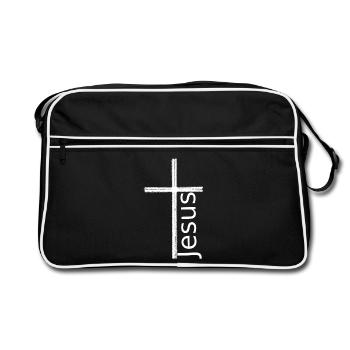 Croise Jésus blanc - Sac Retro - noir/blanc - Devant