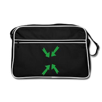green in focus - Retro Bag - black/white - Front