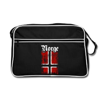 Norge | Norvège avec drapeau norvégien - Sac Retro - noir/blanc - Devant