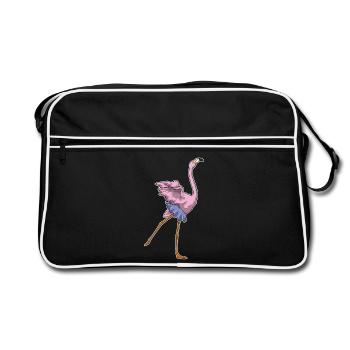 Danse ballerine de ballerine flamant rose - Sac Retro - noir/blanc - Devant