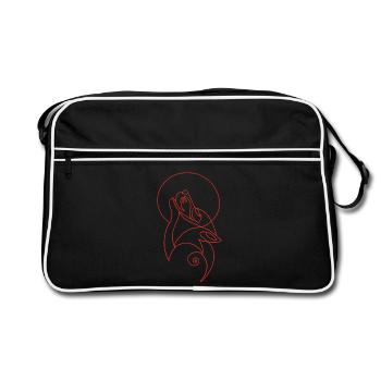 Esquisse du loup rouge - Sac Retro - noir/blanc - Devant