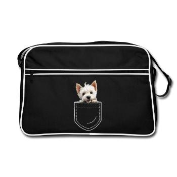 Chien West Highland White Terrier Westie - Sac Retro - noir/blanc - Devant