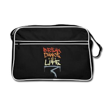 Break Dance Is Life - Retro Bag - black/white - Front