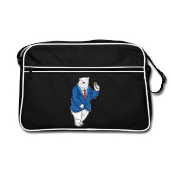 Ours polaire marié Alliance Bague de mariage - Sac Retro - noir/blanc - Devant