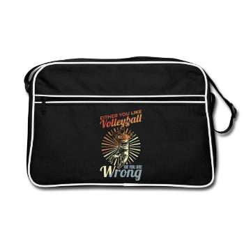 Volleyball Player Funny Joke - Retro Bag - black/white - Front