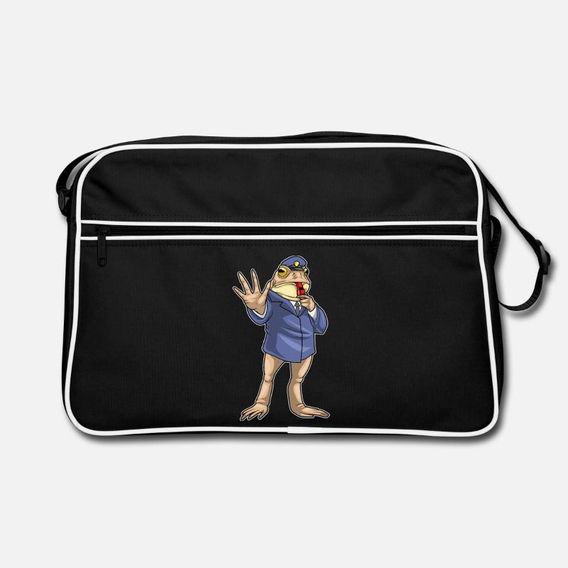 Frosch Polizist Trillerpfeife Polizei Retro Tasche