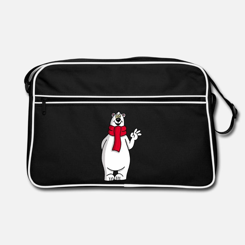Funny polar bear Retro Bag