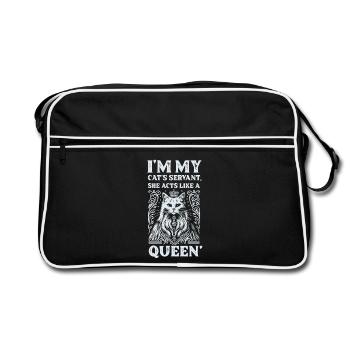 Elegant Cat Queen T-Shirt Design - Retro Bag - black/white - Front