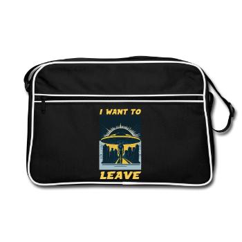 I Want To Leave Humour Burn Out et Évasion - Sac Retro - noir/blanc - Devant