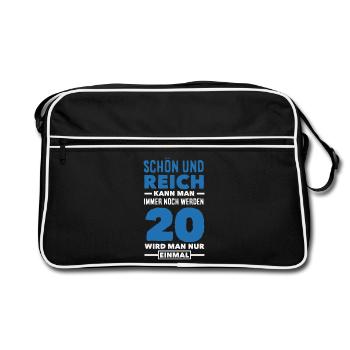 Funny 20th Birthday Gift - Retro Bag - black/white - Front