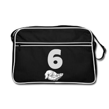 Drôle Six Meme Main Gen Alpha Joke - Sac Retro - noir/blanc - Devant