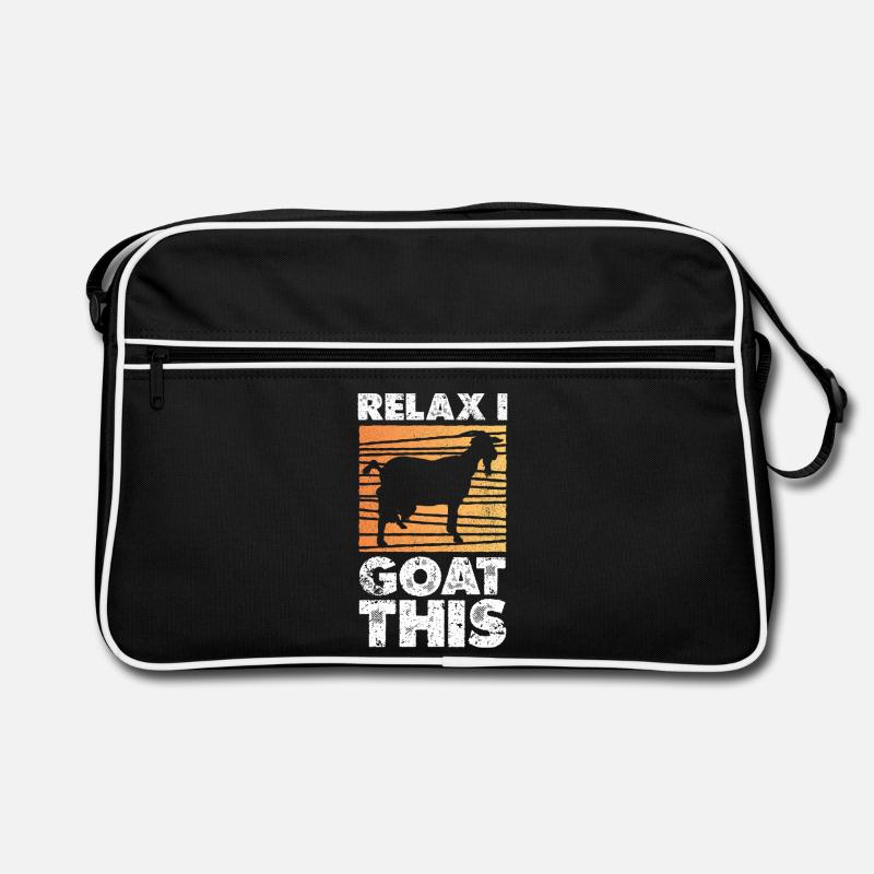 Relax Goat Sunset Silhouette Retro Tasche