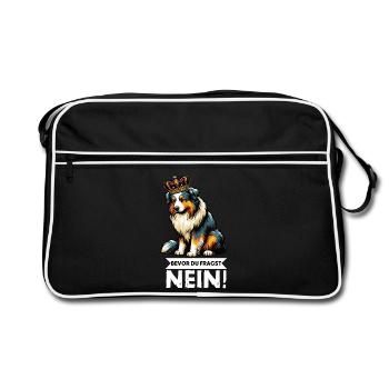 Before you ask: Australian Shepherd Aussie Aussie - Retro Bag - black/white - Front