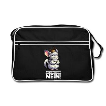 Avant que vous ne demandiez à la chinchilla, chinchilla, rongeur - Sac Retro - noir/blanc - Devant