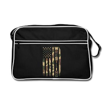 Wrestling USA Flag Camo Patriot Design - Sac Retro - noir/blanc - Devant
