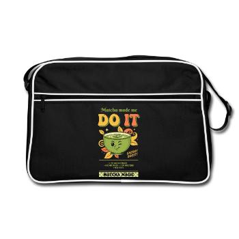 Matcha hat mich dazu gebracht, es zu tun Matcha Magic Grüntee-Vibes - Retro Tasche - Schwarz/Weiß - Vorne