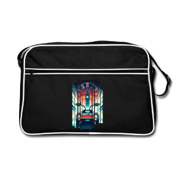 Zurück in die Zukunft Retro 80er T-Shirt - Retro Tasche - Schwarz/Weiß - Vorne