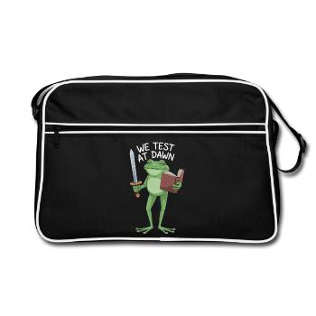 Dawn Test Frog: Sword & Scroll - Retro Bag - black/white - Front