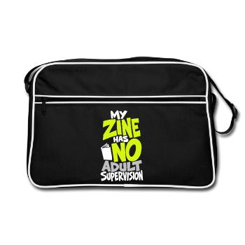Zine – My Zine Has No Adult Supervision - Retro Tasche - Schwarz/Weiß - Vorne
