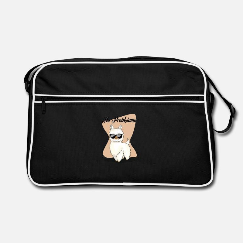 Lama lama alpaga no problemama probllama - Sac Retro - noir/blanc