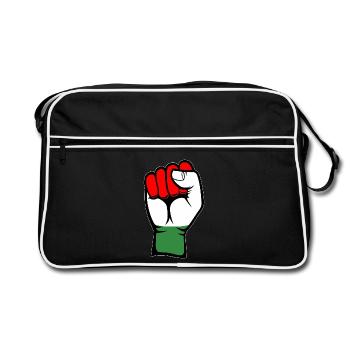 Poing du drapeau de la Hongrie - Sac Retro - noir/blanc - Devant