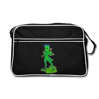 Caterpillar Baseball Batte - Sac Retro - noir/blanc - Devant