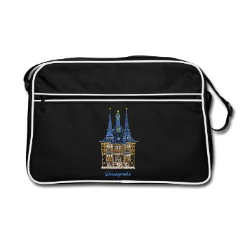 Wernigerode, hôtel de ville historique, Allemagne de l'Est - Sac Retro - noir/blanc - Devant