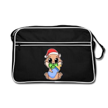 Cochon d’Inde Bébé Cochon d’Inde de Noël - Sac Retro - noir/blanc - Devant