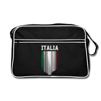 Drapeau de l’Italie, fierté italienne - Sac Retro - noir/blanc - Devant
