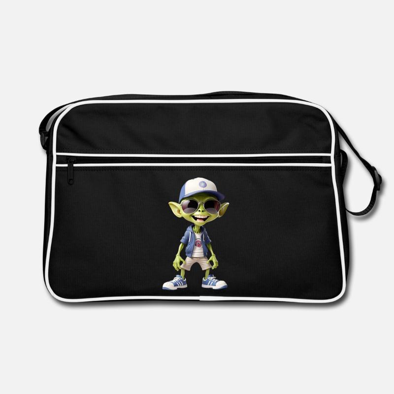 Adolescent extraterrestre cool - Sac Retro - noir/blanc