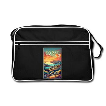 Corfu Greece paradise design - Retro Bag - black/white - Front